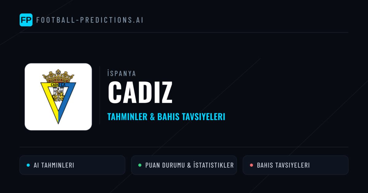 Cadiz Tahminleri & İstatistikler