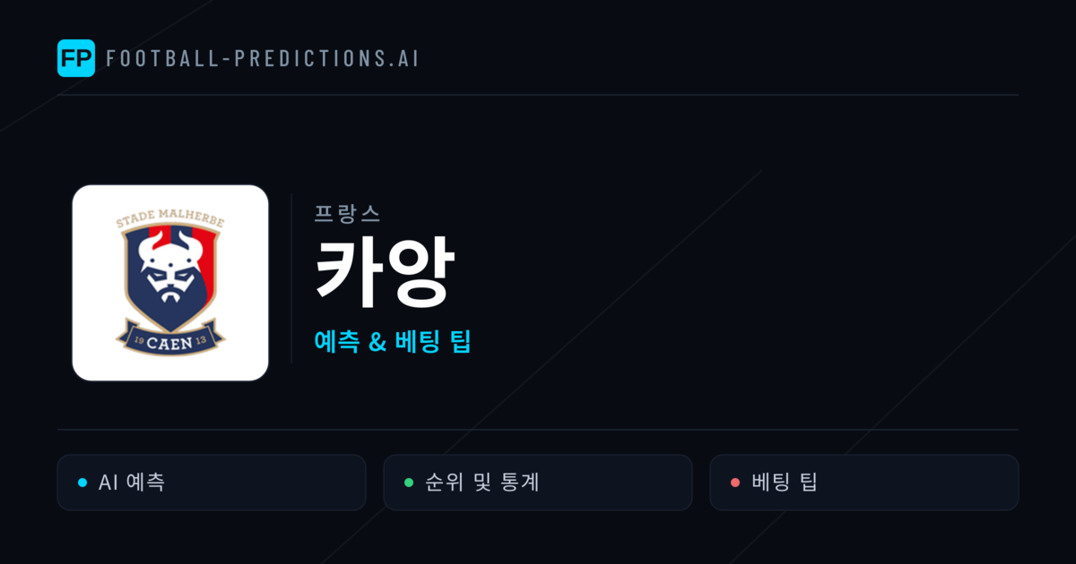카앙 축구 예측 & 통계
