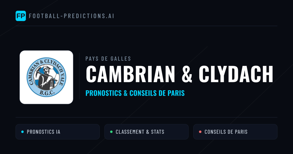 Cambrian & Clydach Pronostics & Statistiques