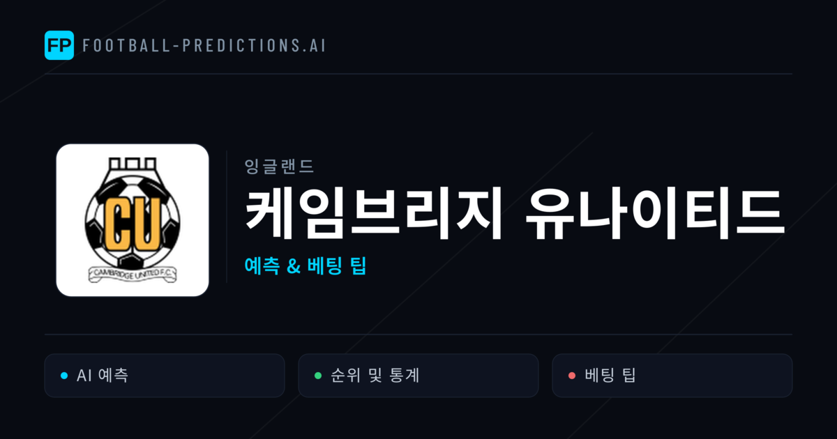 케임브리지 유나이티드 축구 예측 & 통계