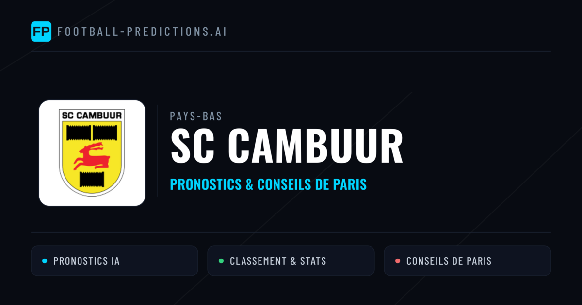 SC Cambuur Pronostics & Statistiques