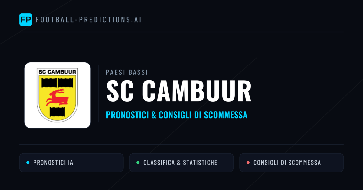 Pronostici e Statistiche SC Cambuur