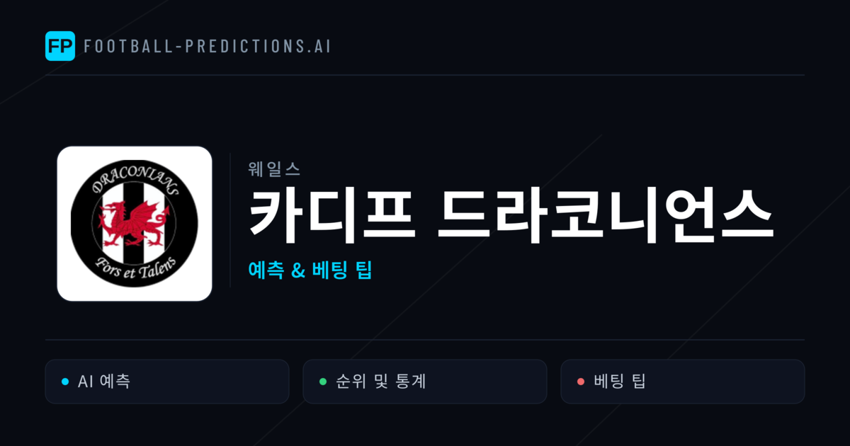 카디프 드라코니언스 축구 예측 & 통계