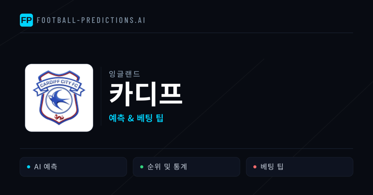 카디프 축구 예측 & 통계