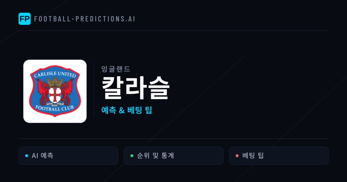 칼라슬 축구 예측 & 통계