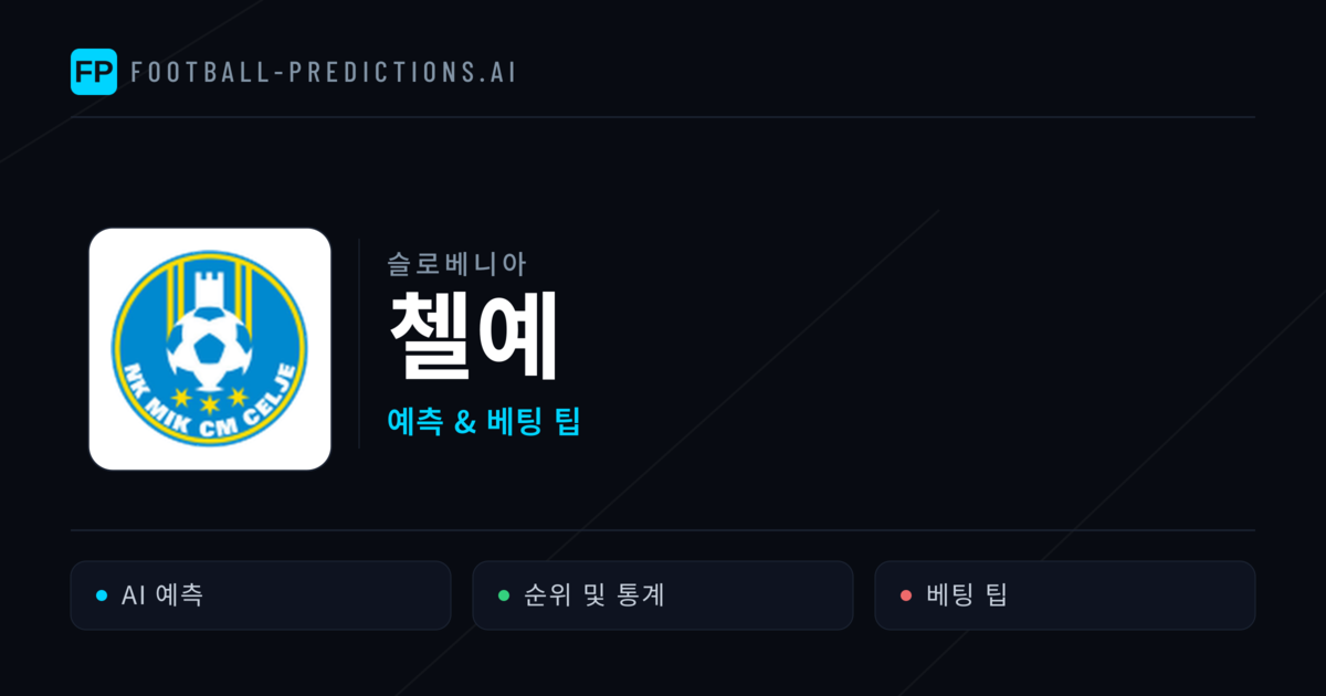 첼예 축구 예측 & 통계