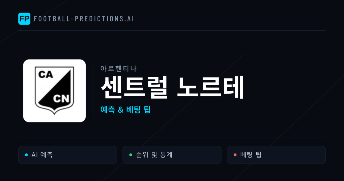 센트럴 노르테 축구 예측 & 통계