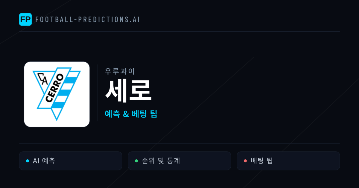 세로 축구 예측 & 통계