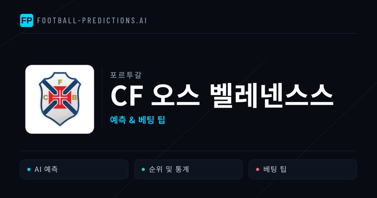 CF 오스 벨레넨스스 축구 예측 & 통계