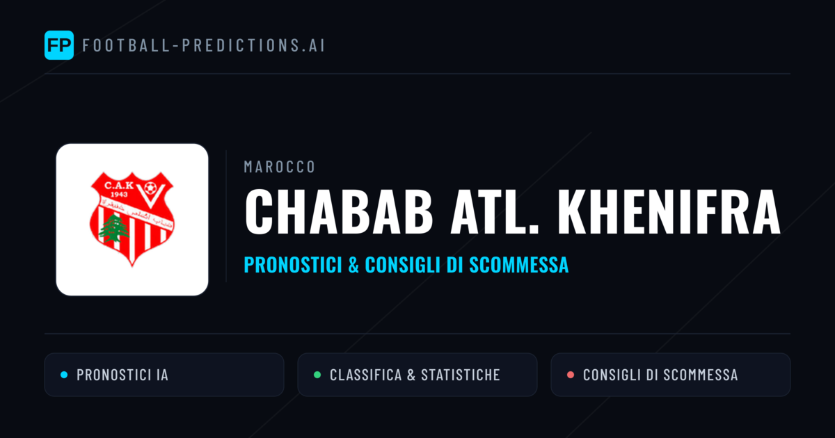 Pronostici e Statistiche Chabab Atl. Khenifra