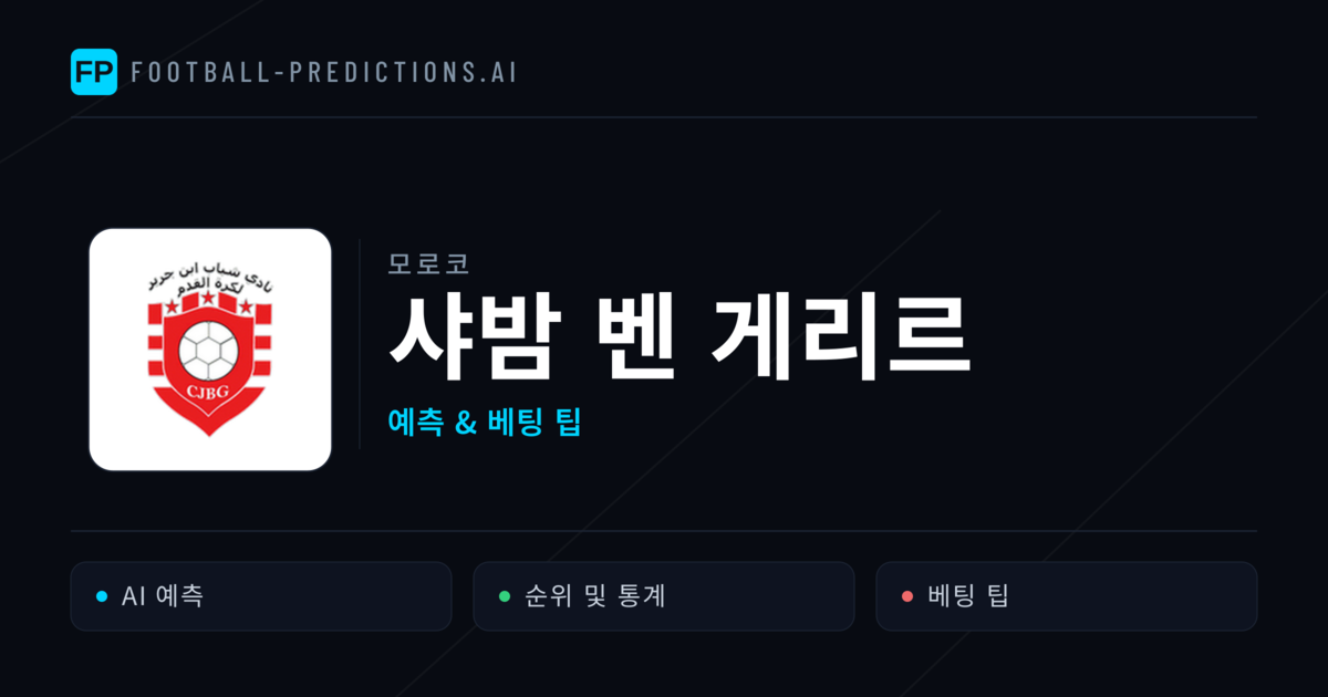 샤밤 벤 게리르 축구 예측 & 통계