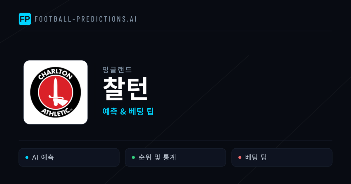 찰턴 축구 예측 & 통계