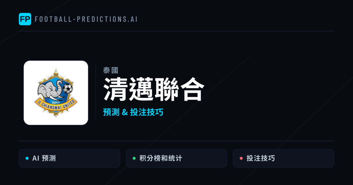 清邁聯合 運彩分析|足球預測與數據
