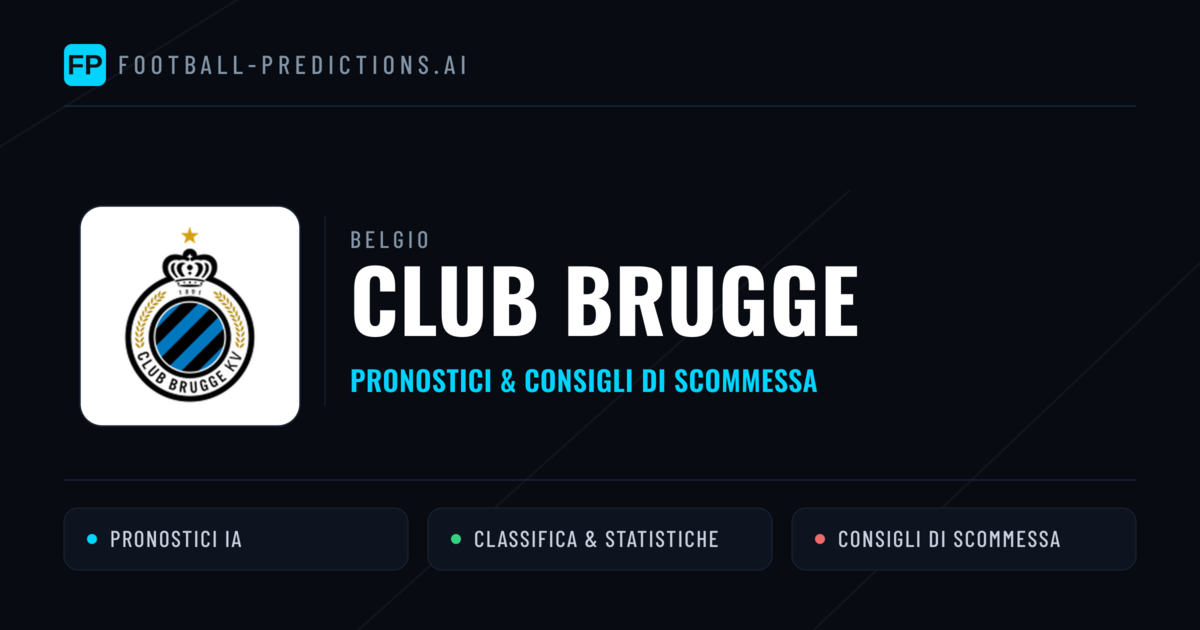 Pronostici e Statistiche Club Brugge