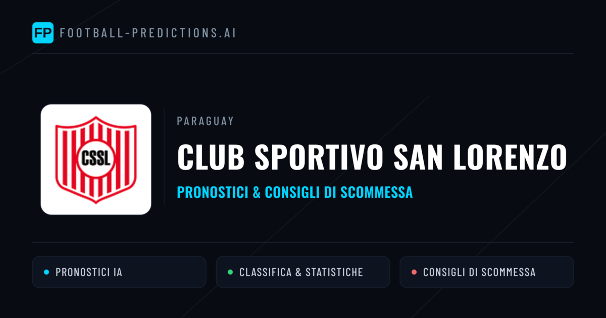 Pronostici e Statistiche Club Sportivo San Lorenzo