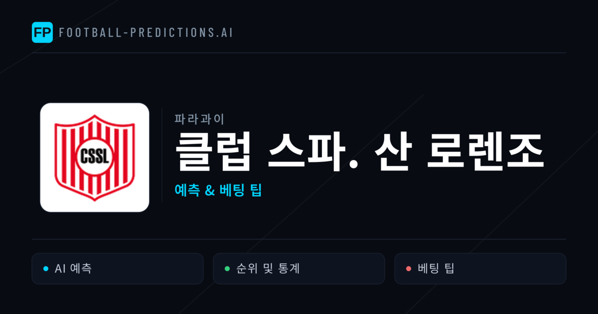 클럽 스파. 산 로렌조 축구 예측 & 통계