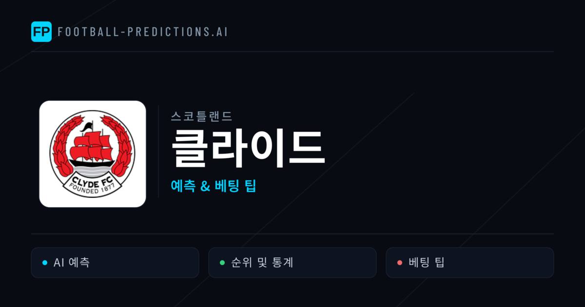 클라이드 축구 예측 & 통계