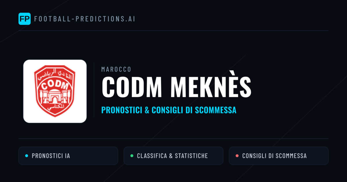 Pronostici e Statistiche CODM Meknès