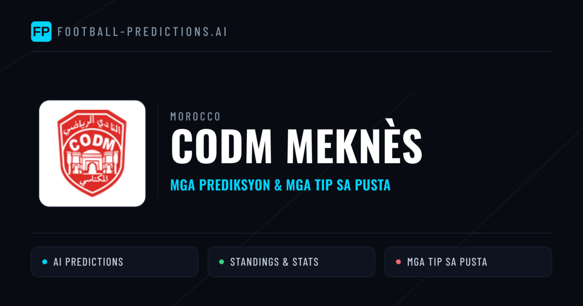 CODM Meknès Predictions & Stats