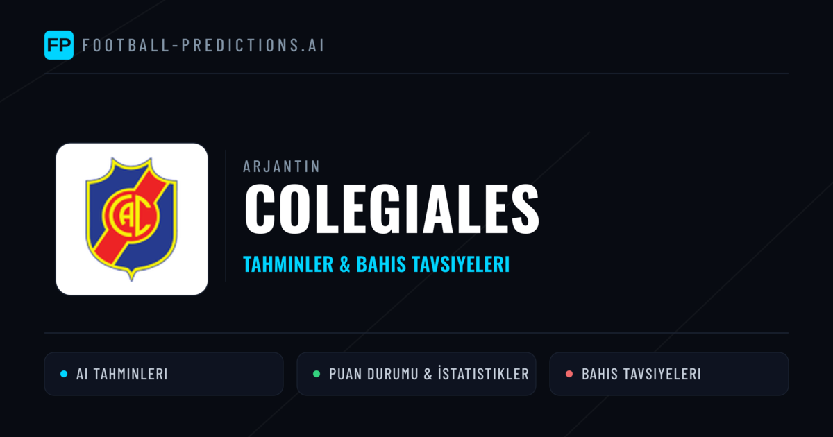 Colegiales Tahminleri & İstatistikler