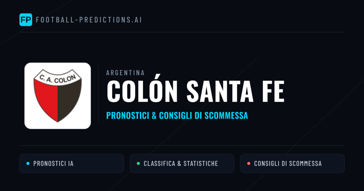 Pronostici e Statistiche Colón Santa Fe