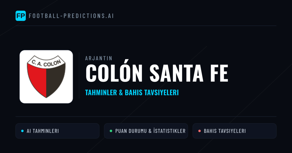 Colón Santa Fe Tahminleri & İstatistikler