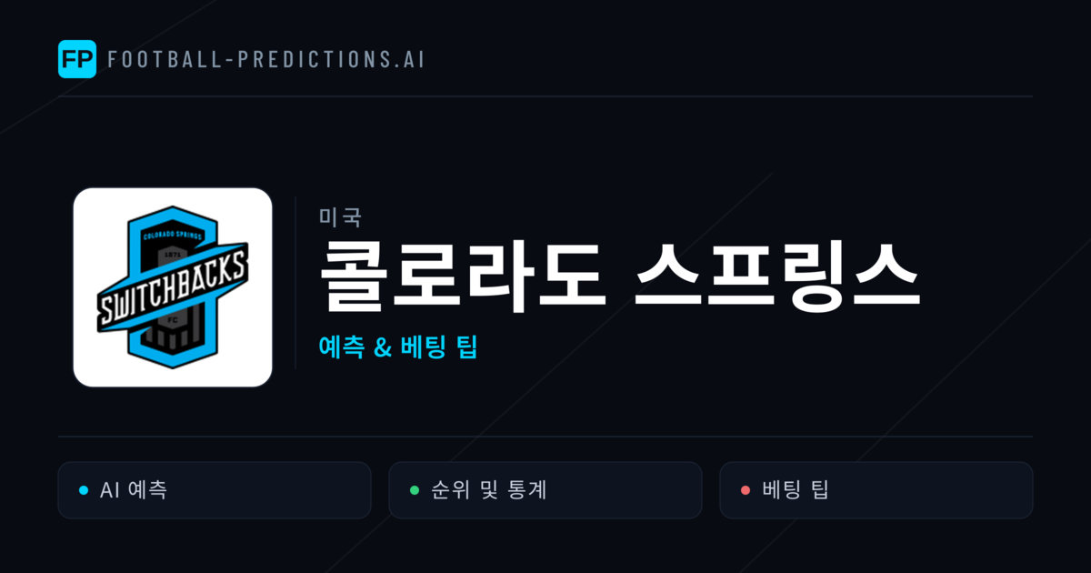 콜로라도 스프링스 축구 예측 & 통계