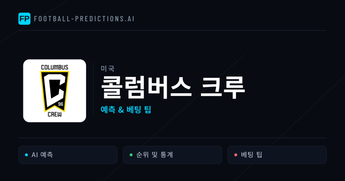 콜럼버스 크루 축구 예측 & 통계