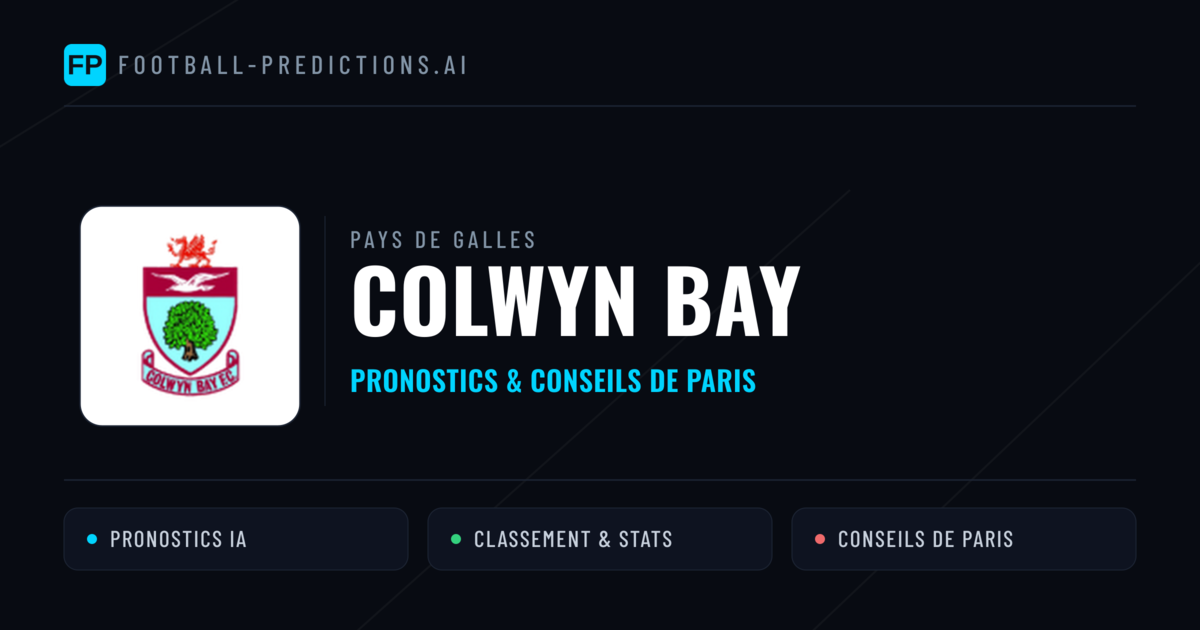 Colwyn Bay Pronostics & Statistiques