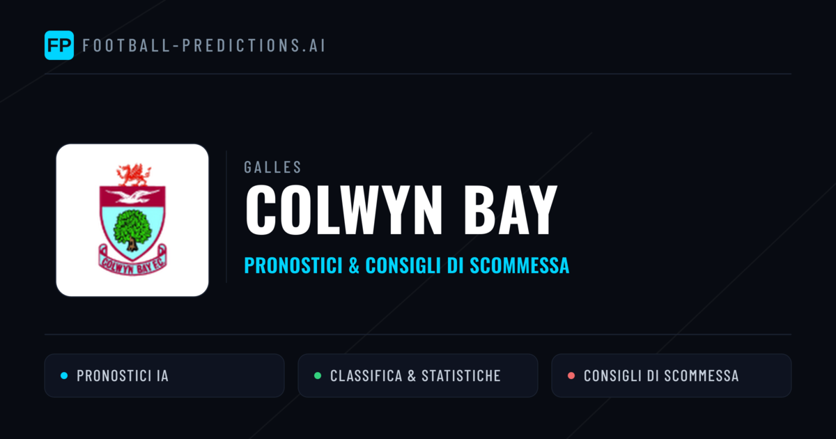 Pronostici e Statistiche Colwyn Bay
