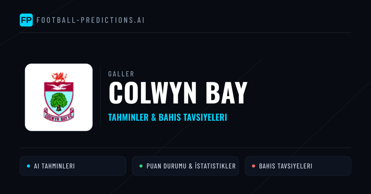 Colwyn Bay Tahminleri & İstatistikler