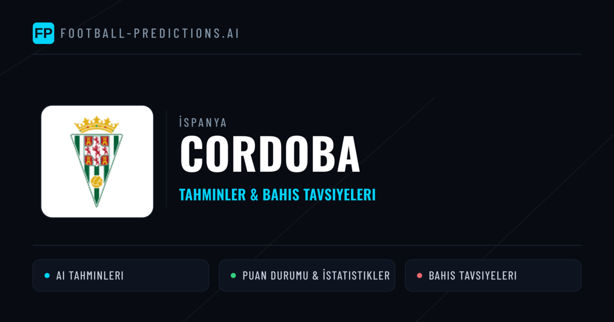 Cordoba Tahminleri & İstatistikler
