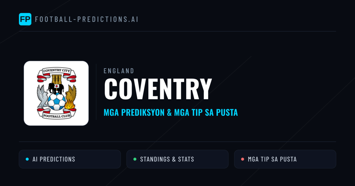 Coventry Predictions & Stats