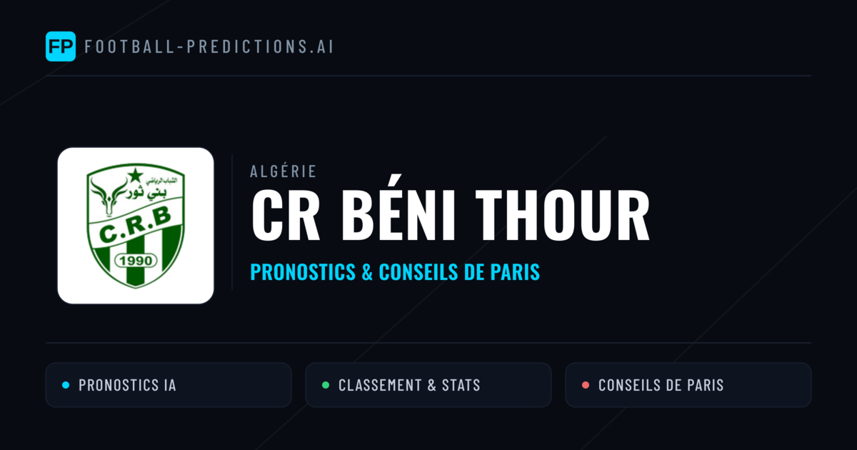 CR Béni Thour Pronostics & Statistiques