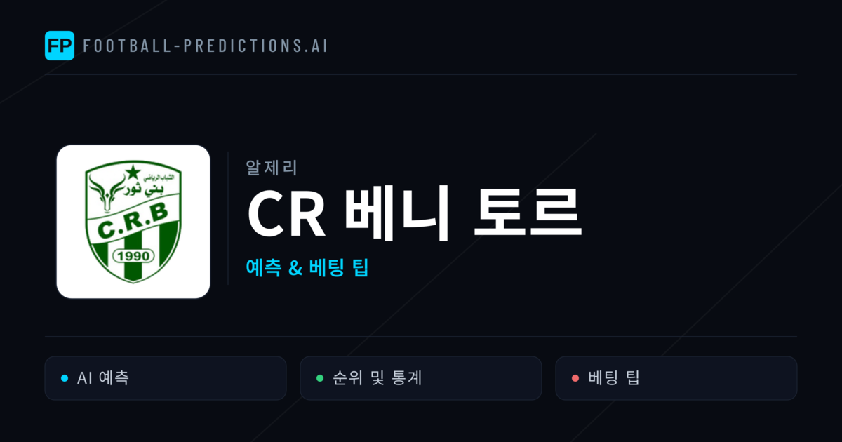 CR 베니 토르 축구 예측 & 통계