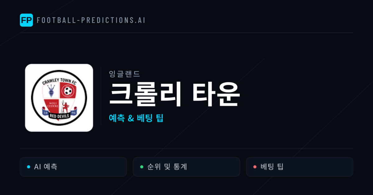 크롤리 타운 축구 예측 & 통계