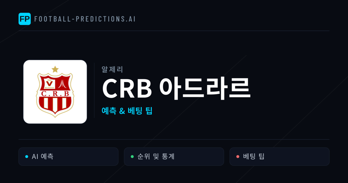 CRB 아드라르 축구 예측 & 통계