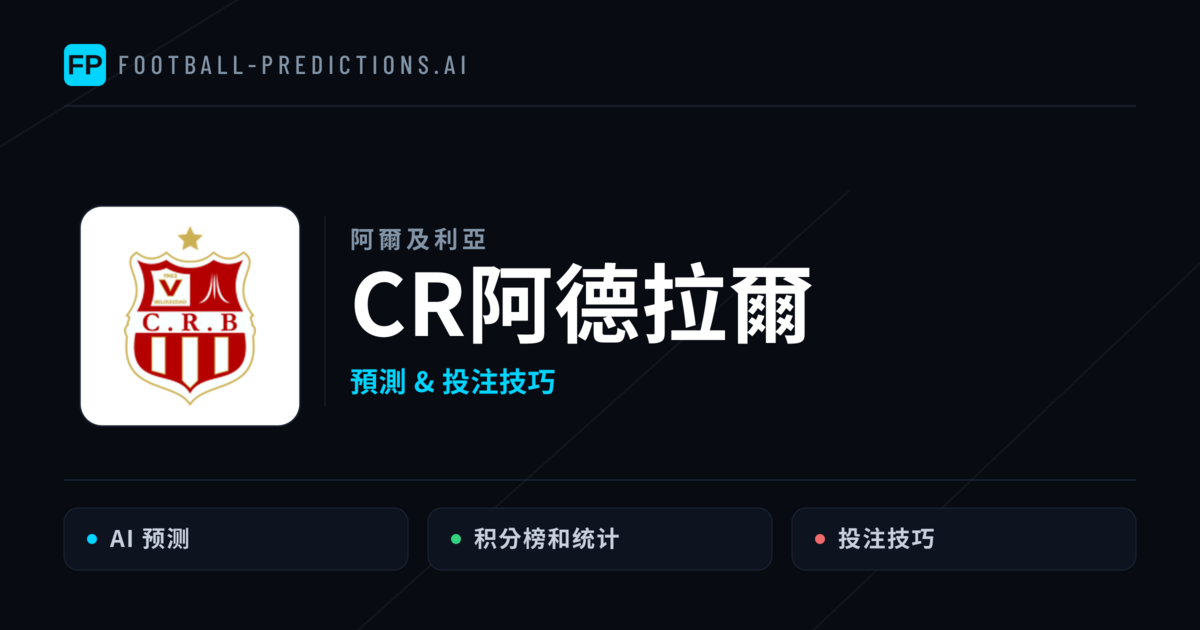 CR阿德拉爾 運彩分析|足球預測與數據