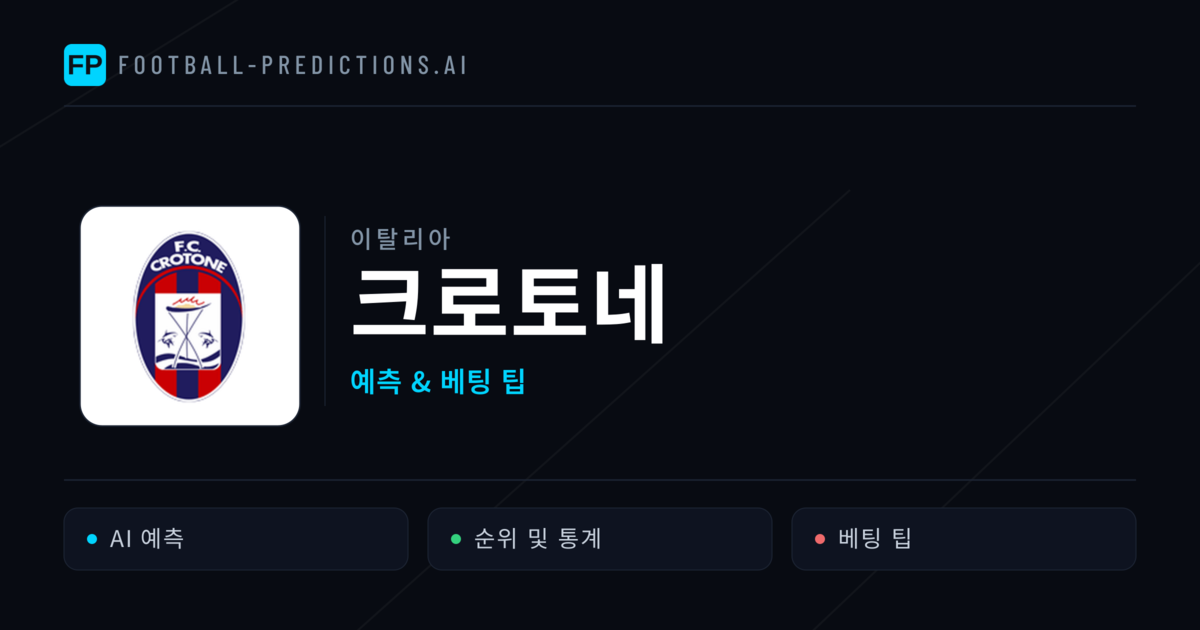 크로토네 축구 예측 & 통계