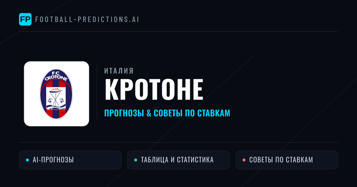 Кротоне прогнозы и статистика