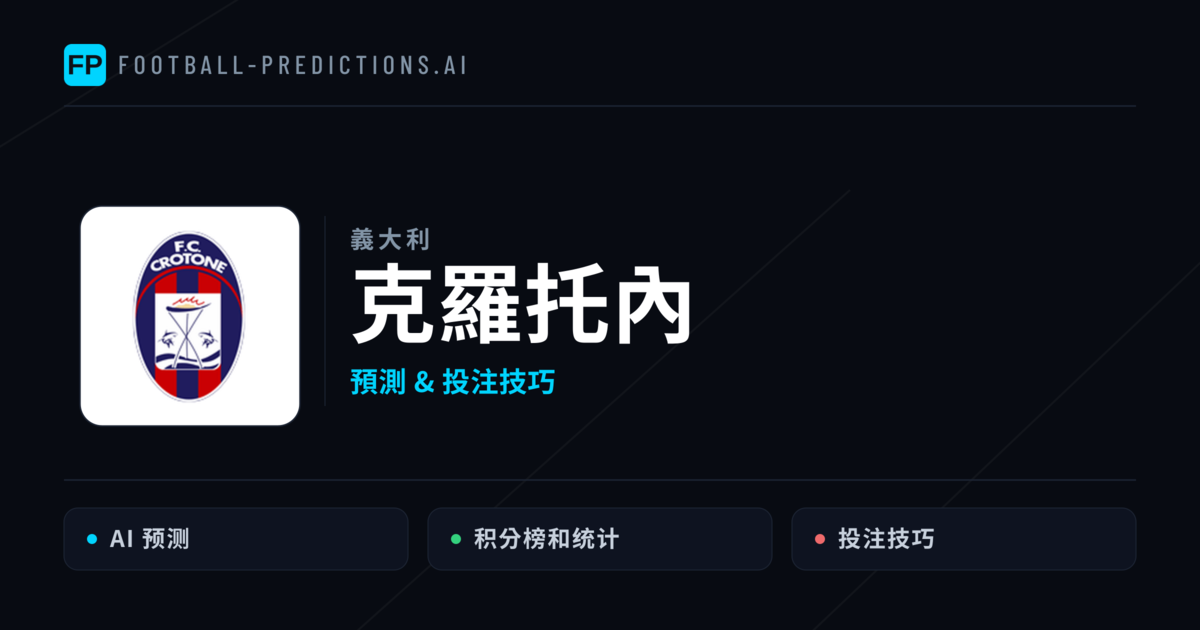 克羅托內 運彩分析｜足球預測與數據