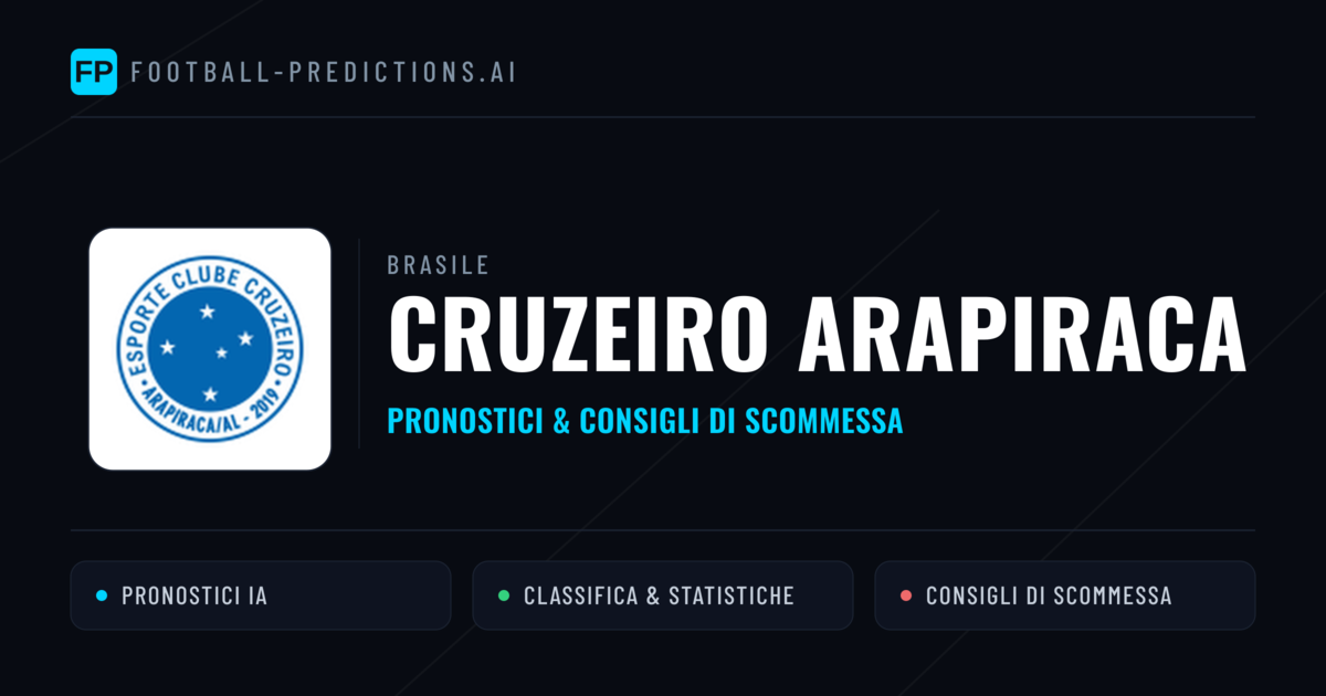 Pronostici e Statistiche Cruzeiro Arapiraca