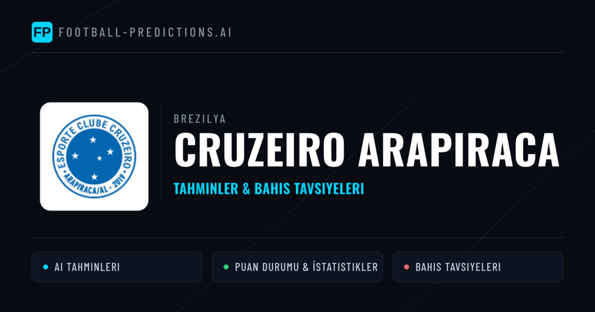Cruzeiro Arapiraca Tahminleri & İstatistikler