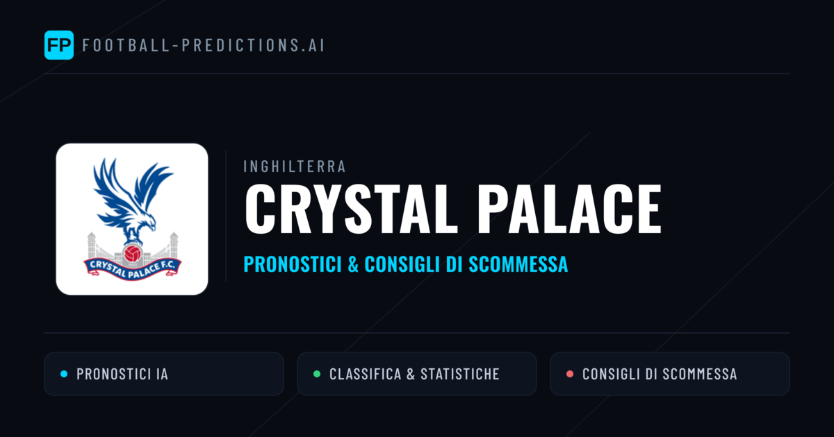 Pronostici e Statistiche Crystal Palace
