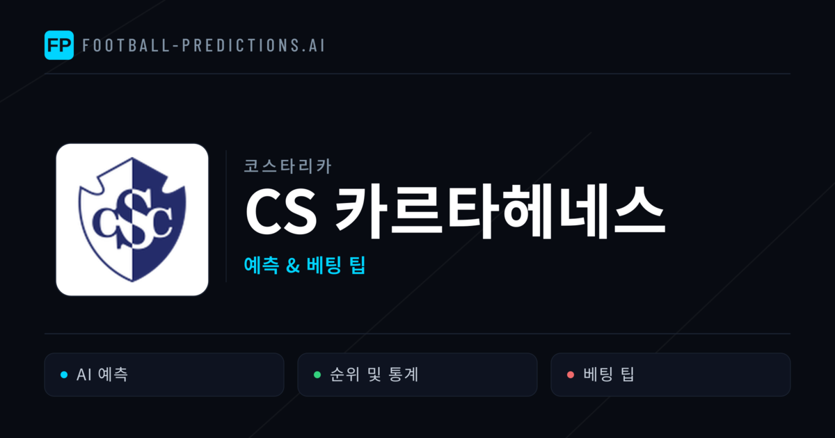 CS 카르타헤네스 축구 예측 & 통계