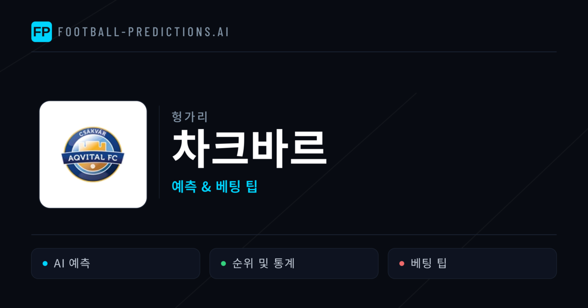 차크바르 축구 예측 & 통계