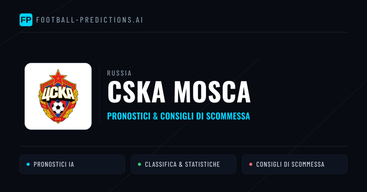 Pronostici e Statistiche CSKA Mosca