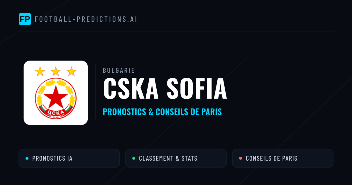 CSKA Sofia Pronostics & Statistiques