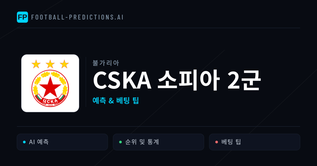 CSKA 소피아 2군 축구 예측 & 통계