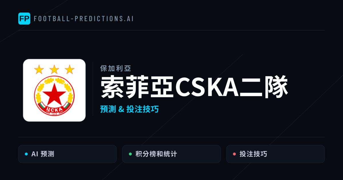 索菲亞CSKA二隊 運彩分析｜足球預測與數據
